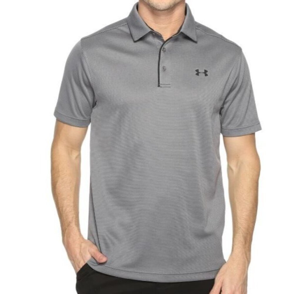 Under Armour Graphite Tech Polo Tee Shirt Top Men Size Medium NWT Athletic